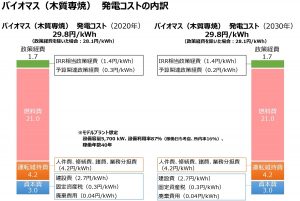 木質バイオ発電のコストは10年後も29.8円／kWh、低減進まず