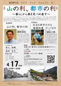 ４月17日にオンラインでシンポジウム「山の利、都市の利」